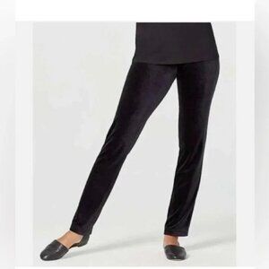 J Jill Women's Black Velvet Smooth-Fit Slim-Leg Leggings size large